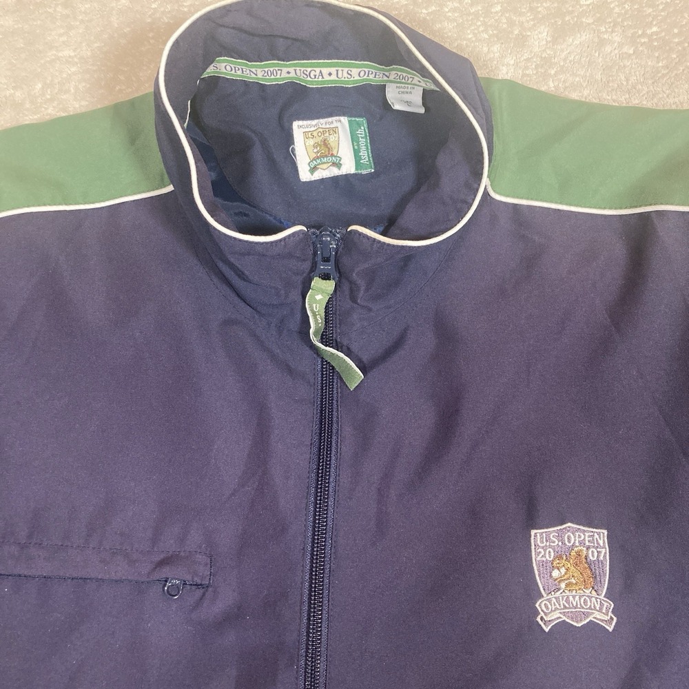 USGA Oakmont 2007 US Open Mens Large Golf Ashworth Windbreaker Jacket *Stain - Picture 2 of 11